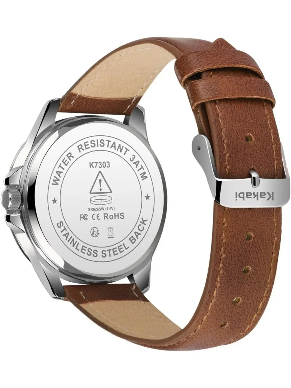 Men's Blue Brown Analog Quartz Minimalist Leather Strap Classic Waterproof Watch